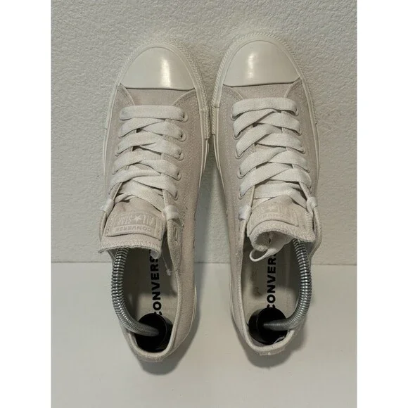 Converse Chuck Taylor All-Star Low Top Beige Suede Mens Sz 8 Womens 10 NEW - Picture 8 of 13